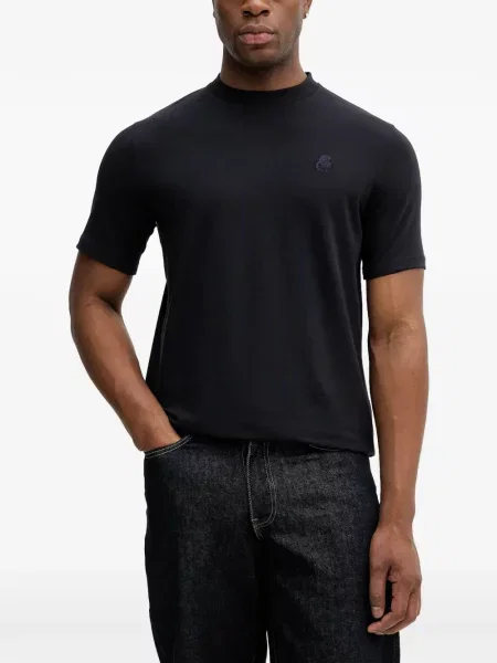 Tricou Karl Lagerfeld cu broderie negru
