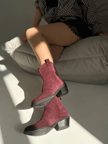 Замшеві Чоботи червоний