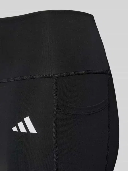 Legginsy sportowe z nadrukiem z logo model OPT ESS ST Adidas Training czarne