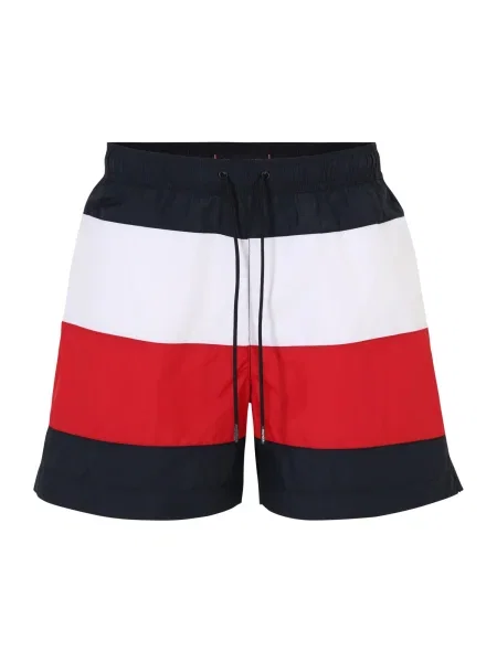 Pánske plavecké šortky Tommy Hilfiger Medium Drawstring Bold Flag desert sky biela