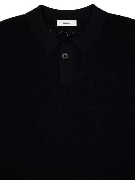 Tricou polo Homme tricotate negru