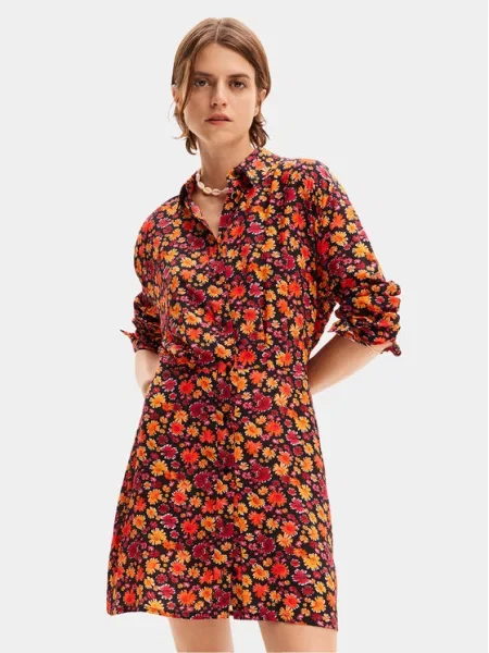 Рокля Desigual YESH къса разкроена оранжево