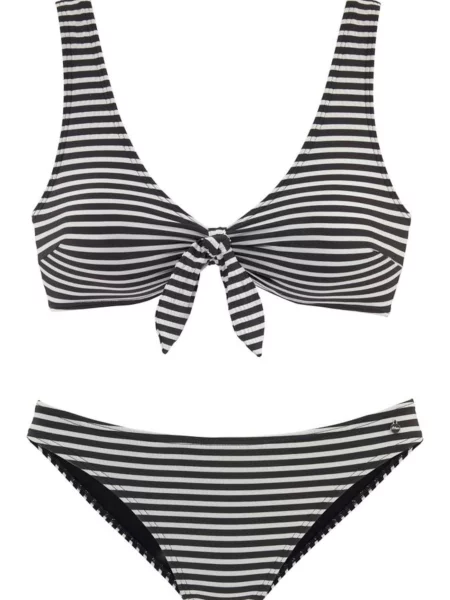 S.Oliver Costum de baie două piese negru alb