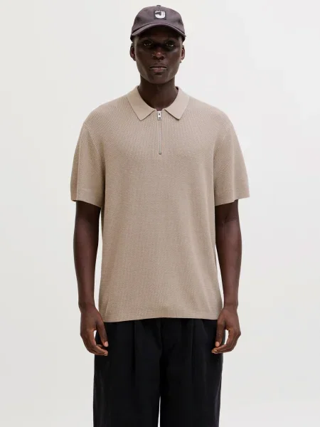 JACK & JONES Pulover JJMAX taupe gri
