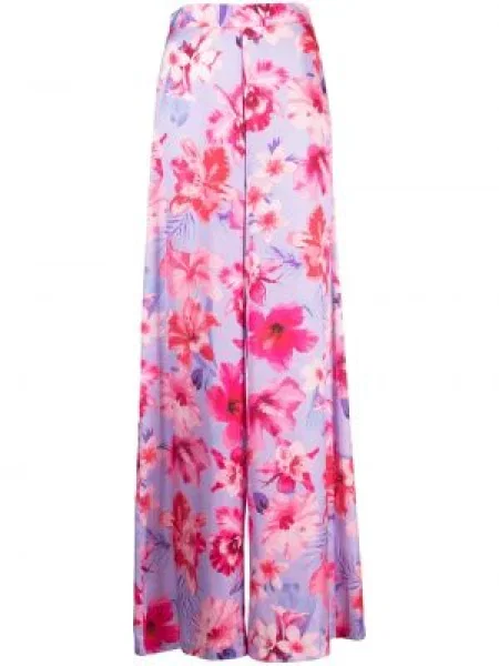 Pantaloni palazzo Pinko cu talie înaltă cu model floral cu imagine