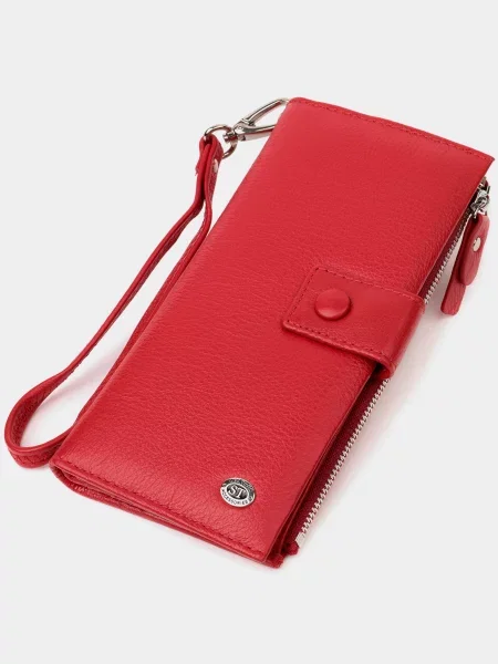 Кожаный кошелек St Leather Accessories красный