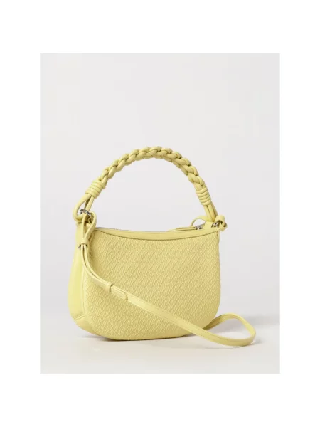 Torebka Emporio Armani skórzana z logo żółta