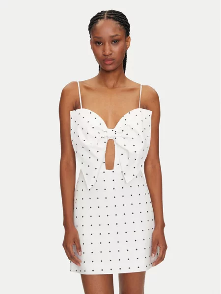 Bardot Sukienka letnia Vieda Linen Bow biały