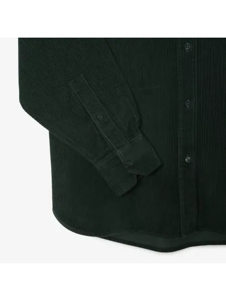 Lacoste Sztruksowa Koszula Wierzchnia O Luźnym Kroju zielona