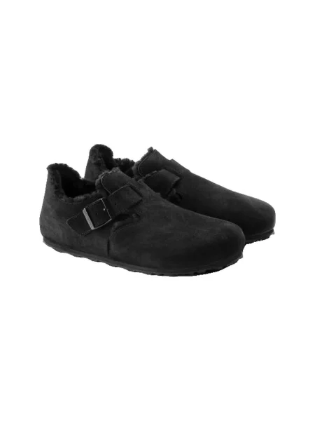 Mokasíny Birkenstock z ovčej kože čierna