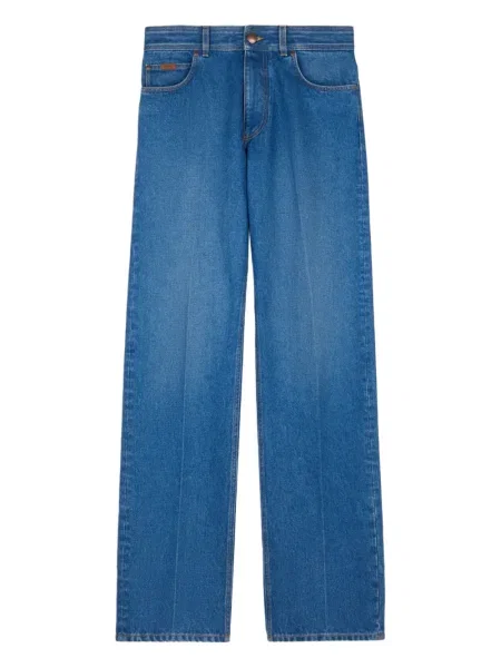 Blugi Tod's din piele cu 5 buzunare albastru