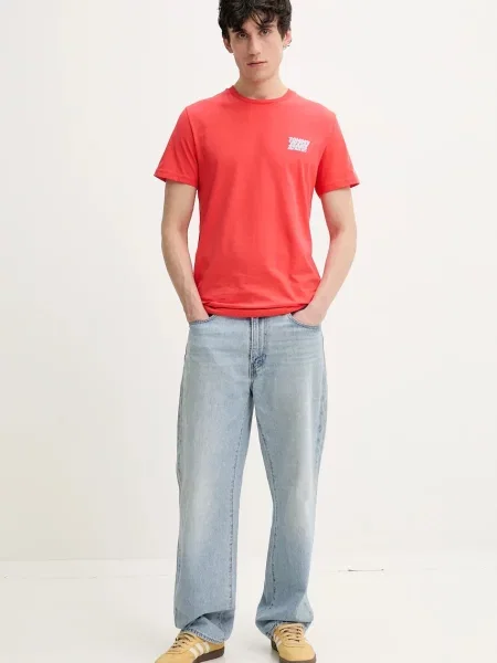 Tommy Jeans tričko oranžové
