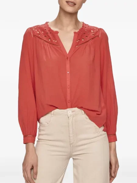Bluza Pepe Jeans s čipkom narančasta