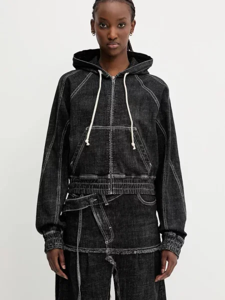 Ottolinger geacă din denim Multiline de tranzitie negru