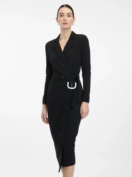 Obleka midi obleka Orsay nad koleni črna