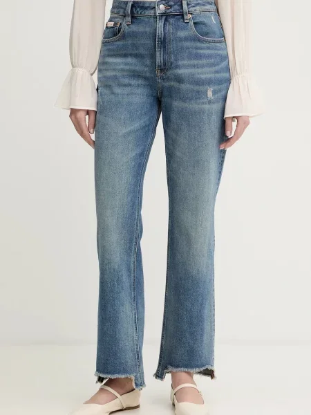 Džíny Calvin Klein Jeans high waist modré
