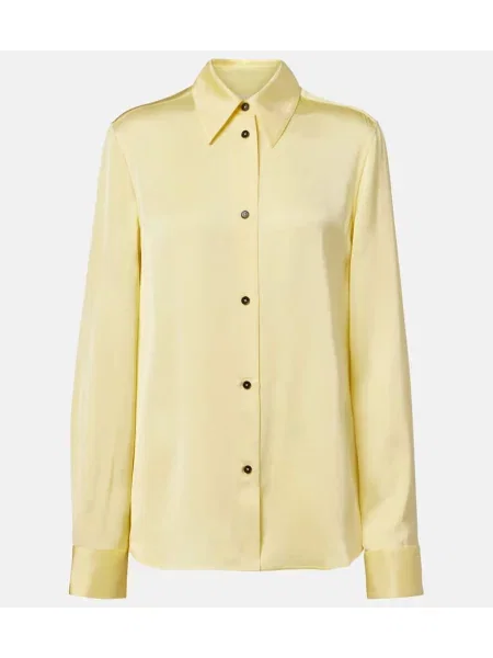 Cămașă Jil Sander din satin galben