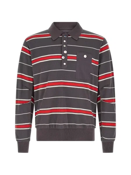 Tricou polo Undercover cu dungi gri
