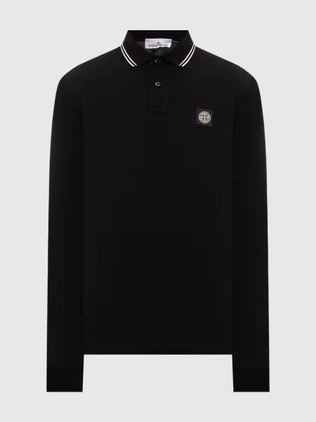 Поло з нашивкою логотипа Stone Island чорне