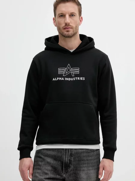 Bluza Alpha Industries Basic Hoodie TPU black/chrome czarna