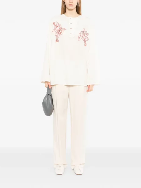 Bluză Kinyan Lam cu broderie cu model floral