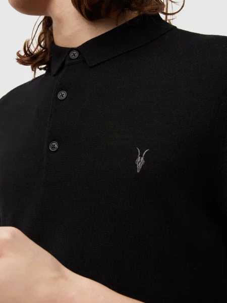 AllSaints Polo tričko čierna