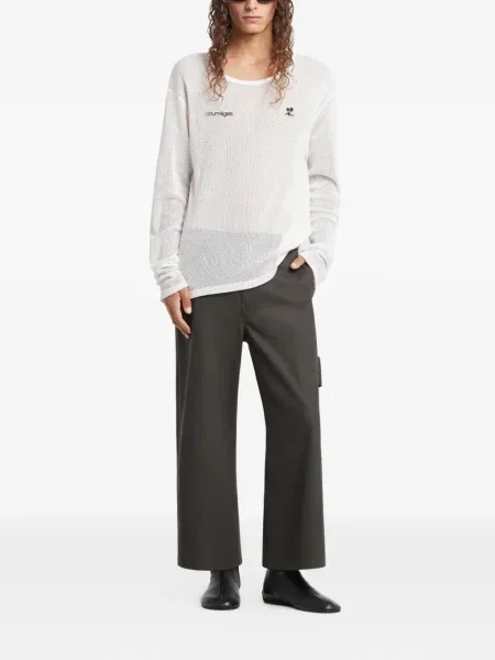 Tricou Courreges lung alb