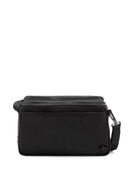 Crossbody torba Piquadro s autogramom crna
