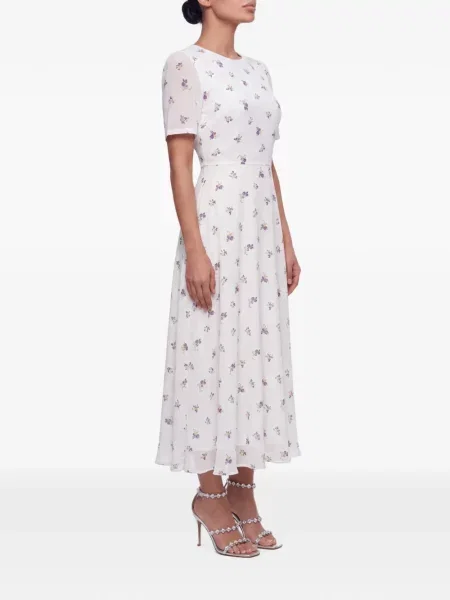 Scurt rochie midi Post Meridiem cu model floral cu imagine alb