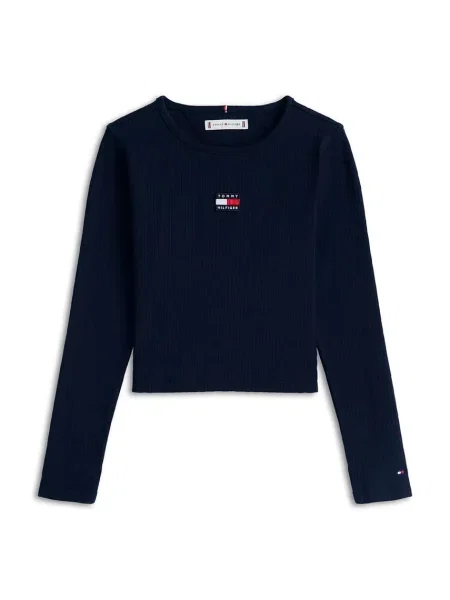 Tommy Hilfiger majica dugih rukava za djecu s pamukom plava