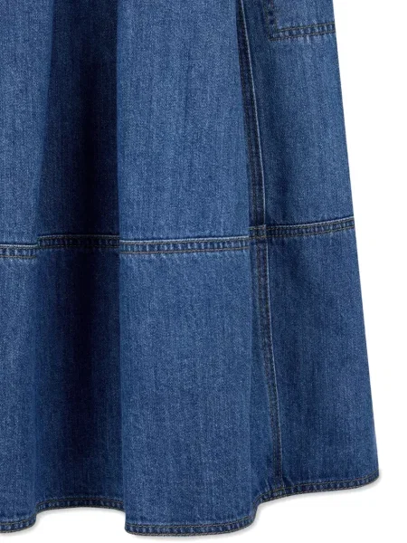 Fustă din denim Studio Tomboy până la genunchi albastru