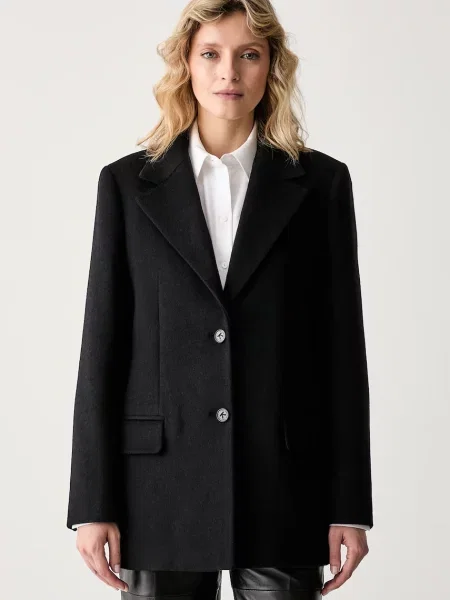 Karl Lagerfeld palton pentru femei cu lână negru