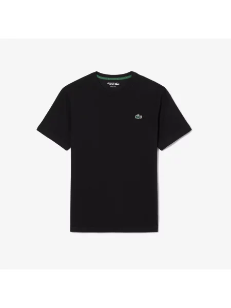 Lacoste Sportowy T-Shirt Z Grafiką Krokodyla Ultra Dry czarny
