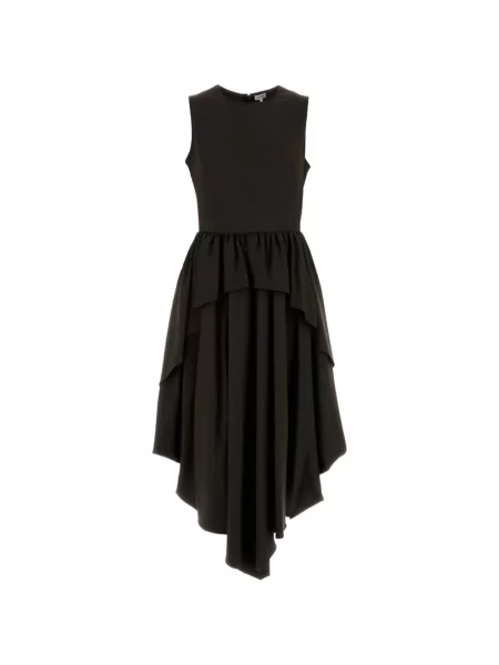 Rochie midi Loewe cu volane asimetrică maro