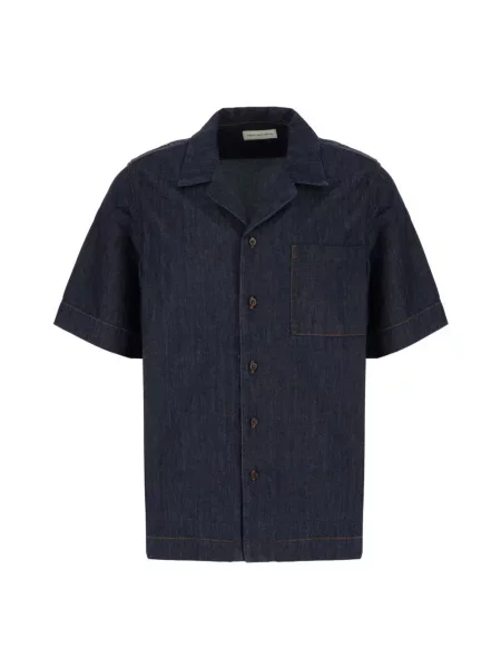 Krótka koszula z krótkim rękawem Dries Van Noten z krótkim rękawem niebieska