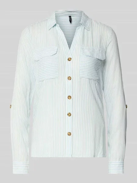 Bluzka koszulowa o kroju relaxed fit z czystej model ‘BUMPY’ Vero Moda