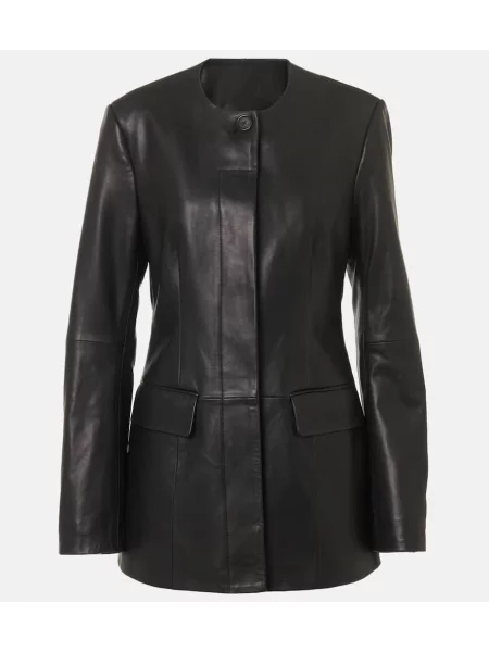 Kurtka skórzana Toteme czarna