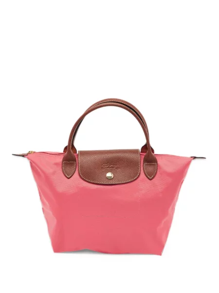 Δερμάτινη τσάντα shopper Longchamp ροζ