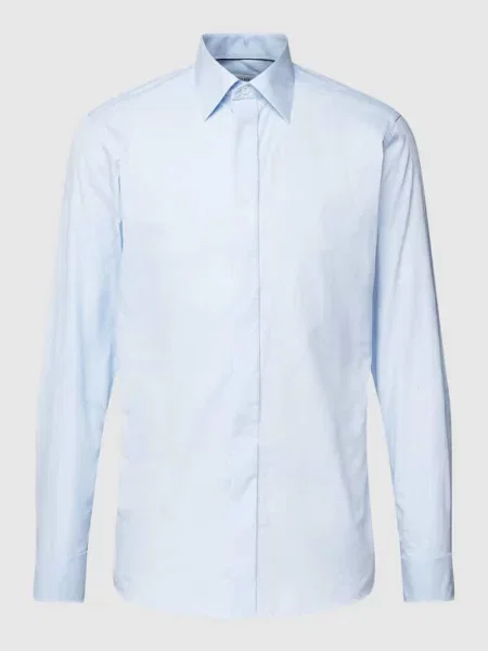 Koszula biznesowa o kroju regular fit z fakturowanym wzorem Eton