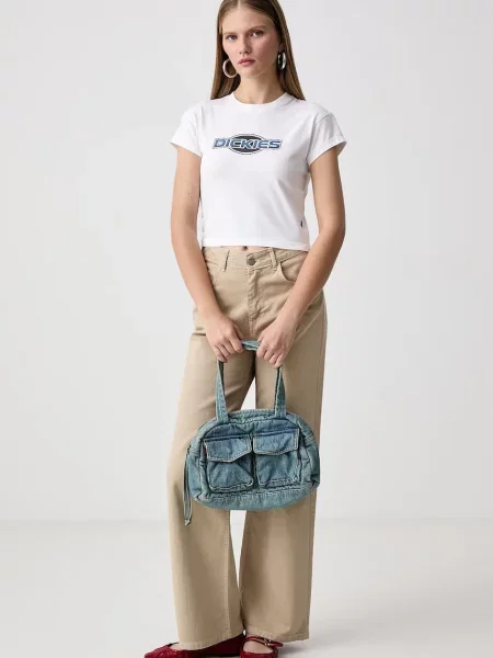 Dickies t-shirt γυναικείο με ελαστάν λευκό