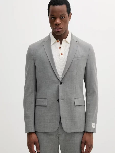 Suknjič s primesjo volne Calvin Klein siva