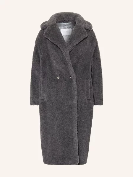 Max Mara Oversized Plyšový Kabát Teddy šedá