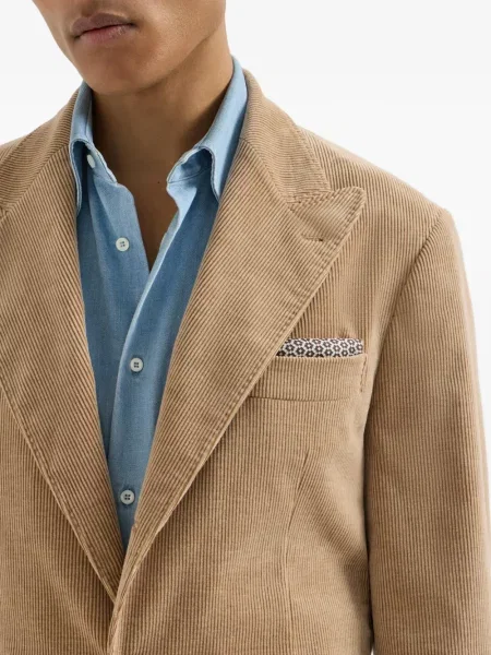 Cravată Brunello Cucinelli de mătase cu imprimeu geometric maro