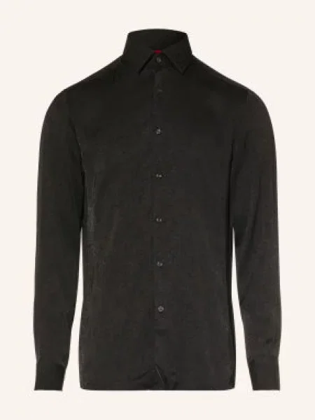 Hugo Satynowa Koszula Kenno Slim Fit schwarz czarna