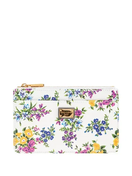 Portofel Dolce & Gabbana cu model floral cu imagine alb