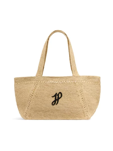 Shopperka Patou z logo beżowa