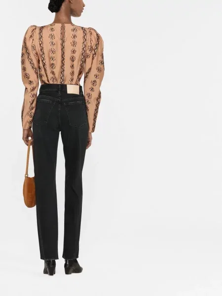 Jeansy Ulla Johnson z wysoką talią czarne