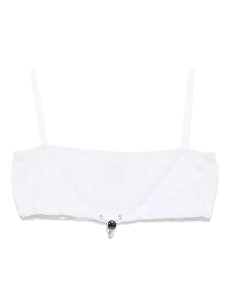 Top Moschino Jeans popelinowy o krotszym kroju biały