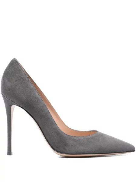 Pantofi cu toc Gianvito Rossi din piele de căprioară gri