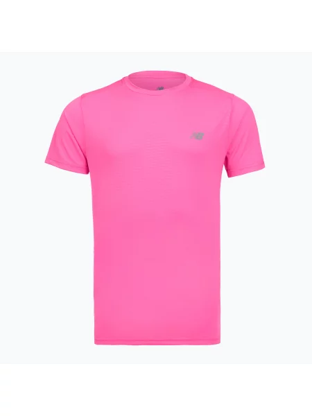 Férfi póló New Balance Run pink heat. Méret: L rózsaszín